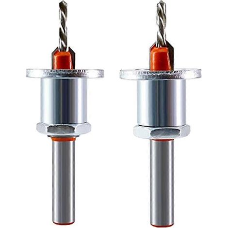 Lot de 2 fraises à chanfreiner en métal de 8 mm avec butée de profondeur, pour le perçage du plastique (1/5)