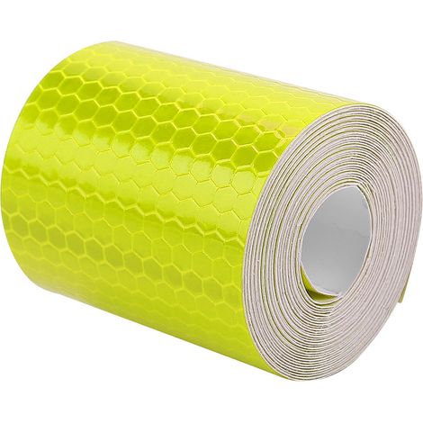 Rouleau de ruban adhésif réfléchissant de sécurité jaune de 5 cm x 3 m pour remorques, voitures et motos (1/5)