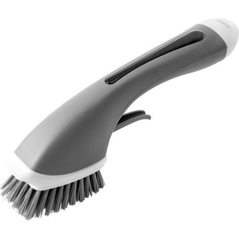 Spazzola per piscina da giardino, spazzola per trapano, strumento di pulizia, spazzola per trapano per superfici del bagno, pavimento, vasca da bagno 30x9x10 cm Grigio (1/5)