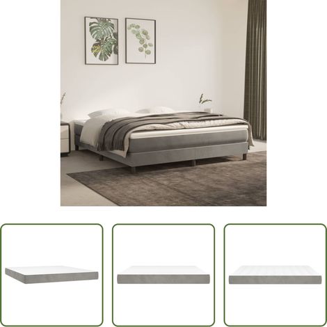 Sommeil profond - Matelas de lit à ressorts ensachés fermeté moyenne Gris clair 160x200x20 cm (1/5)