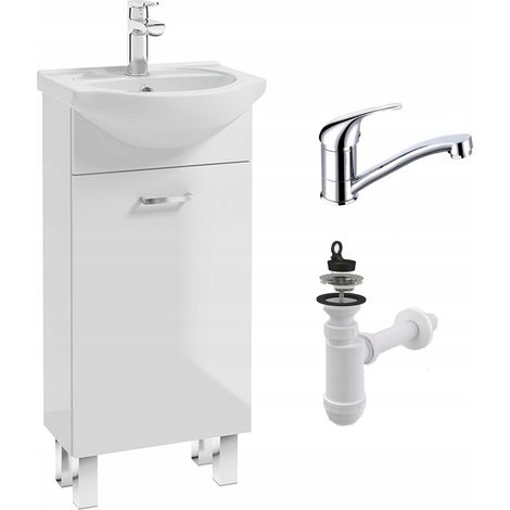 STAMAR  Meuble de Salle de Bain avec Lavabo - 40 x 20 cm - Blanc - Pratique et Élégant
