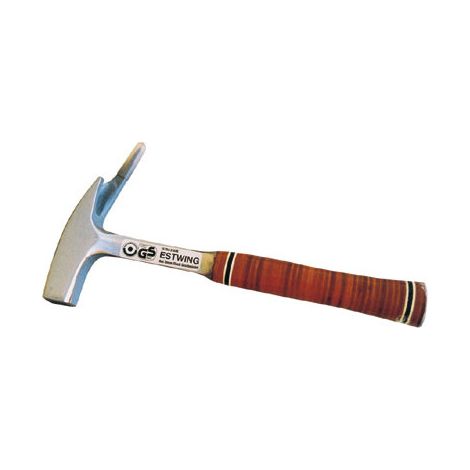 Freund – Marteau de charpentier 950 g – Manche cuir ergonomique – Acier inoxydable avec porte-clous magnétique – Pour clouage précis