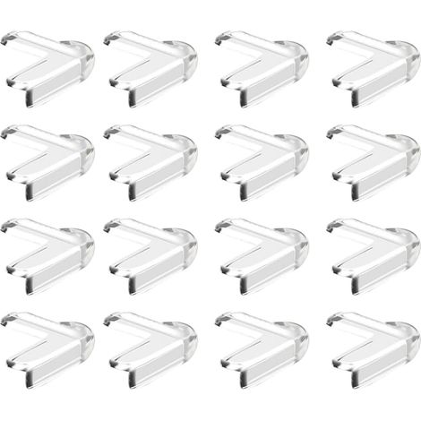 Lot de 16 protections d'angle en silicone souple transparent pour enfants - protège les coins et bords de meubles contre les angles tranchants (1/5)