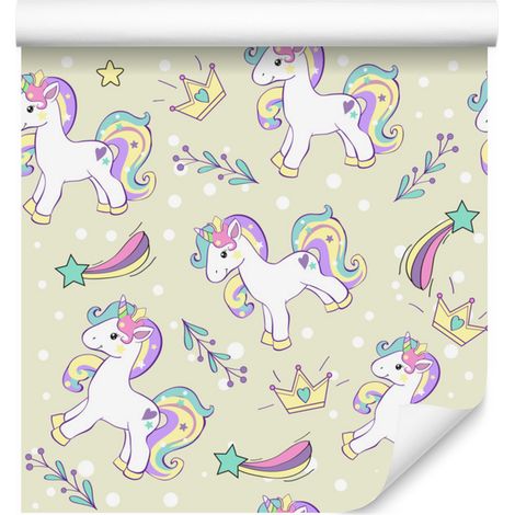 Carta da parati con unicorni davanti alle stelle per soggiorno e camera da letto, 50x1000 cm (1/5)