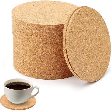 Dessous de Verre Liège 10 cm 4 mm Rond sous Verre Lieges Réutilisables Absorbants Dessous de Plat Lieges sous Tasse Maison Bureau Bar Restaurants (1/5)