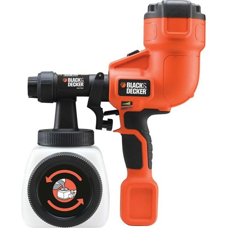 BLACK+DECKER Pistola para Pintar 400W, Pulverizador de Rociado Fino, Indicador de Flujo, Recipiente de Llenado Lateral 1200ml, Fácil de Llenar y Vaciar, para Vallas, Cabañas y Paredes, HVLP200 (1/5)