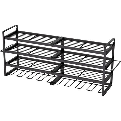 Organisateur mural pour outils électriques, support de rangement à 4 niveaux avec 8 supports pour perceuses, porte-outils et support de rangement avec porte-tournevis, organisateur d'outils pour garag (1/5)