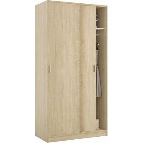 Armario ropero puertas correderas roble canadian. 200cm(alto). 100cm(ancho). 50cm(fondo). (1/4)