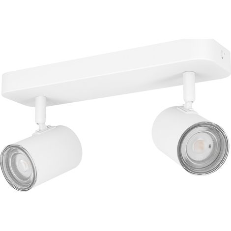 Faretti E Spot Moderno Consuma 1 Acciaio Bianco 2 Luci Gu10 Ip44 (1/2)
