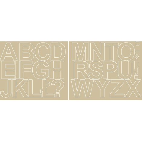 Pegatinas autoadhesivas con letras de 6 cm, color beige brillante.