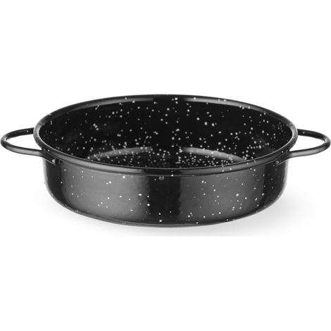 Padella rotonda smaltata con manici, diametro 140x45 mm