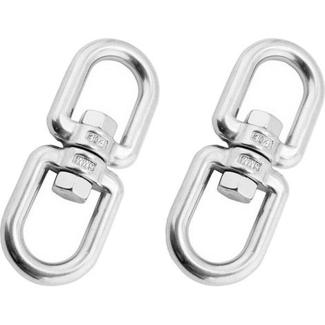 Anneau pivotant en forme de huit en acier inoxydable, anneau pivotant universel, accessoires de quincaillerie marine 316-8 mm, anneau de connexion de corde anti-emmêlement omnidirectionnel. (1/3)