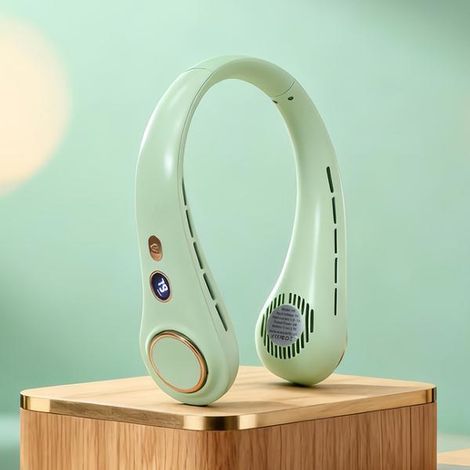 Nuovo ventilatore da collo pieghevole e a mani libere con luce LED – Ventilatore sportivo turbo senza pale (ricaricabile tramite USB) (1/5)