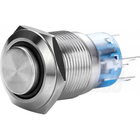 Alpha elettronica interruttore antivandalo 1 polo acciaio 19 mm alpha elettronica 330-065l-5 robustezza sicurezza installazione