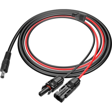 Connecteurs de Panneau Solaire à DC 5.5x2.1mm Extension du câble d'alimentation 14AWG Câble de Conversion de Panneau Solaire pour Chargeur de Panneau Solaire(4.9FT) (1/5)