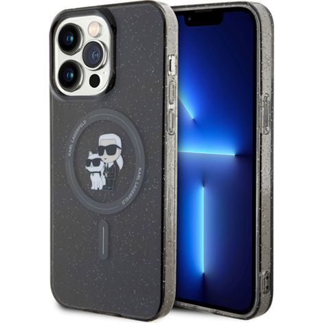 Karl Lagerfeld Karl & Choupette Glitter Magsafe - iPhone 15 Pro Max Hülle (Schwarz) (1/5)
