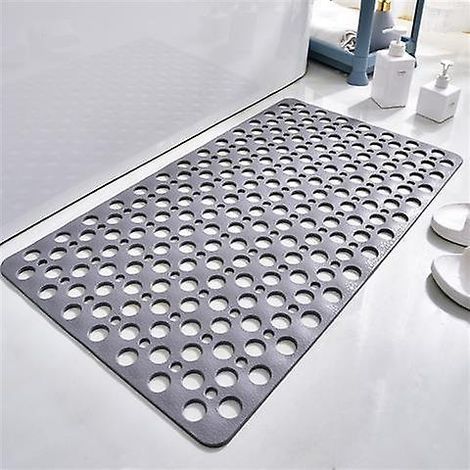 Tpe Anti-bacterial Anti-slip Shower Mat,75x43 Cm Tub Bath Mat Mildew Resistant (1/5)