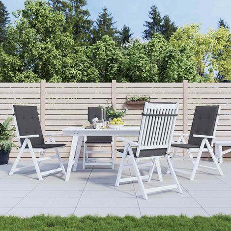 Coussins de chaise de jardin à dossier haut-Coussins de chaise de terrasse-Coussins d'extérieur lot de 4 anthracite (1/5)