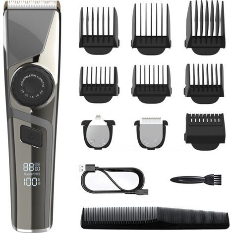 Tondeuse à cheveux professionnelle sans fil pour hommes avec 6 sabots de fixation (1/5)