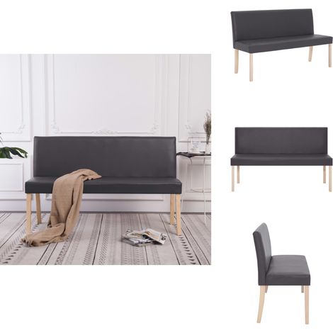 Banc 139,5 cm Gris Similicuir - Banc Coffre - Banc Moderne - Banc Salle À Manger - Banc Entrée - Meuble Rangement (1/5)