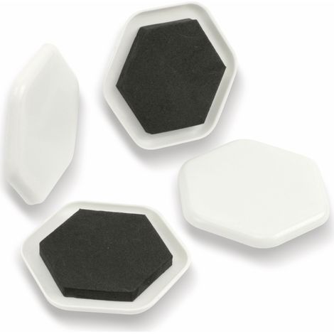 EUROTOOLS Patins pour meubles 337-NBFR, hexagonaux, lot de 4 (1/2)
