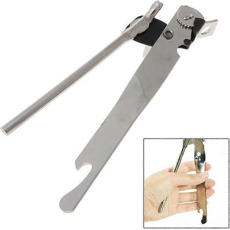 Ouvre-boîte papillon manuel en acier inoxydable pour boîtes, bouteilles et bocaux, idéal pour le camping et les voyages. (1/4)