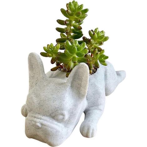 Pot de fleurs en résine en forme de chien, charmant et multifonctionnel (1/5)