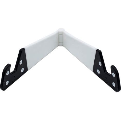 BRAVIX Support pour téléphones ou tablettes Support de table stable Angle jusqu'à 90° Compatible avec tous les modèles Pliable et de poche 11.3 x 3 cm Blanc (1/3)