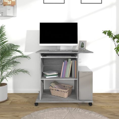Bureau informatique Table de bureau - Sonoma gris 80x50x75 cm Bois d'ingénierie BV796372 - BonneVie (1/5)
