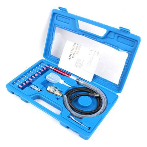 Meuleuses Pneumatique Air 19pcs Meuleuse à Air Pneumatique Stylo Meuleuse Outil de Gravure de Polissage Machine de Meulage Pneumatique 54000rpm (1/5)