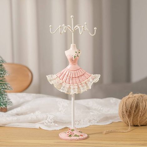 1 pc Support d'exposition mannequin en poly résine rose, porte bijoux pour boucles d'oreilles, vitrine pour maison ou magasin, cadeau pour la Saint-Valentin, décoration de chambre (1/4)