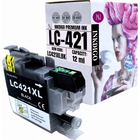 Inchiostro Inkdigo LC421XLBK compatibile con Brother DCP-J1050DW MFC-J1010DW, certificato TÜV. (1/5)