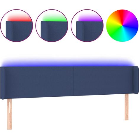Maison Exclusive - Testiera a LED Blu 163x16x78/88 cm in Tessuto (1/5)