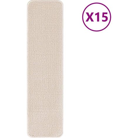 Maison Exclusive - Tapis Antidérapants pour Escaliers 15 pc 75 x 20 cm Crème PP (1/5)