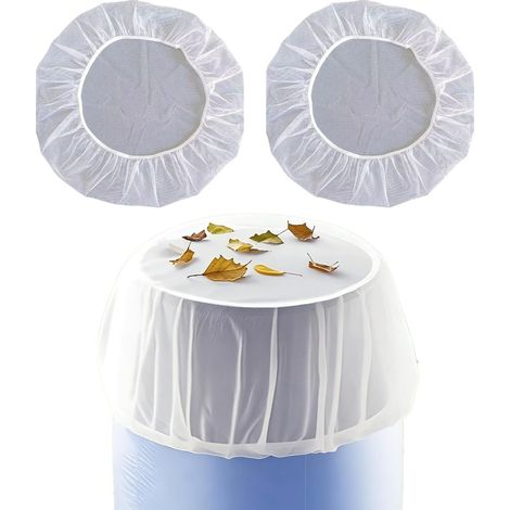 Filet protection récupérateur eau 80-100 cm polyester pour cuve pluie moustiques feuilles bassin durable blanc