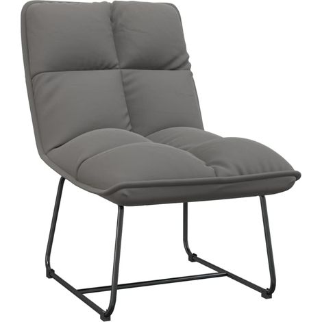 Maison Exclusive - Chaise de détente avec cadre en métal Gris clair Velours