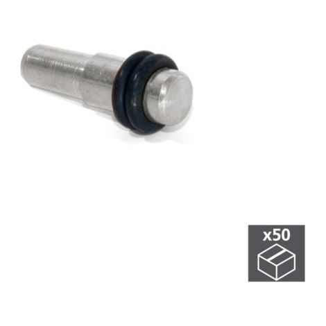 Emuca Soporte para estantes de cristal, con goma , D. 5 mm, Acero, Niquelado, 50 ud. -
