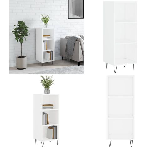Credenza Bianca 34,5x32,5x90 cm in Legno Multistrato - Credenza bianca - Credenza moderna