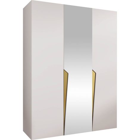 Armoire Hartford 609, Blanc, 202x150x52cm, Portes d'armoire: Avec des charnières, Nombre d'étagères: 0 (1/5)