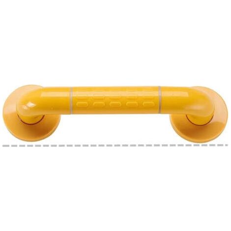 30 cm gelber Haltegriff für Toilette, Badezimmer-Haltegriff mit rutschfester Oberfläche, Edelstahlgriff, Dusch-Haltegriff mit Leuchtringen – mit Abdeckflansch