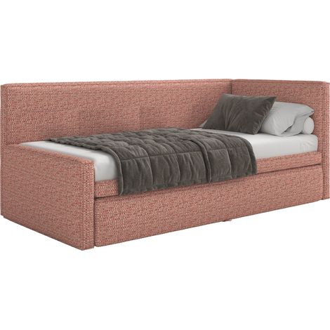 Selsey Nesmi - Polsterbett mit Bettkasten, Webstoff Rosa, 90x200 cm (1/5)