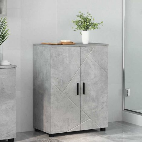 Badezimmerschrank mit Speicher Beton Grau 60 x 35 x 80 cm