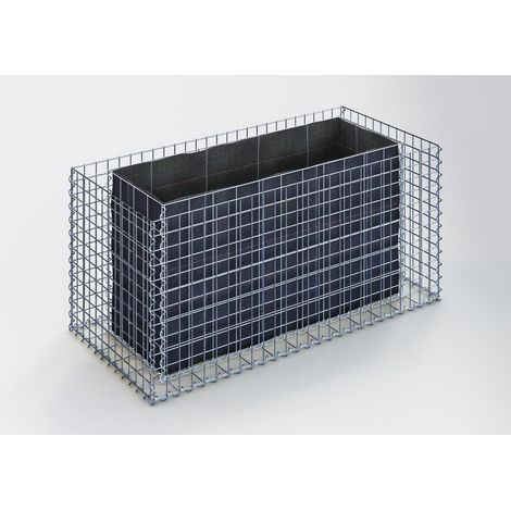 Gabiondeco - Jardinière Gabion. 130 cm x 60 cm x 60 cm (L x H x P). taille des mailles 5 x 5 cm. Épaisseur des parois 10 cm - Made in Germany