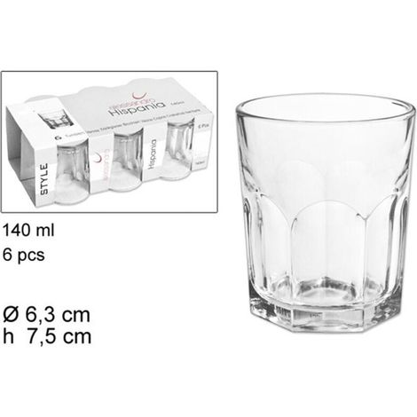 Vtizikl Set 6 Bicchieri Trasparenti 140ml In Vetro Da Tavola Acqua Bevanda Calda The -