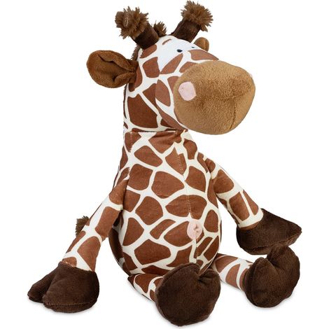 Fermaporta decorativo a forma di giraffa stanza bambini 30 x 20 x 15 cm uso sicuro in tessuto beige 130013477