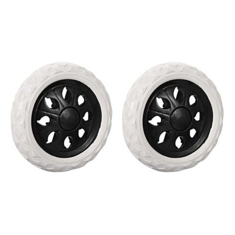 Lot de 2 roulettes de rechange pour chariot de courses en caoutchouc mousse (Noir, Roues chaudes)