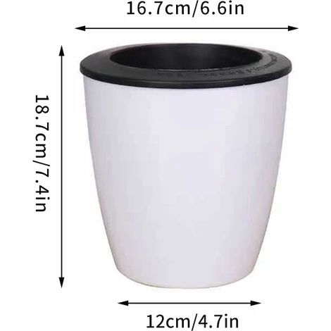 (S4) Pots de fleurs paresseux, pot de fleurs hydroponiques en plastique à arrosage automatique, culture hydroponique de plantes succulentes en pot, décoration de bureau pour la maison (1/4)