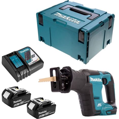 Makita – Scie sabre 18V LXT avec 2 batteries 5.0Ah – Moteur sans charbon – Éclairage LED – Protection XPT – Coffret Makpac – DJR188RTJ