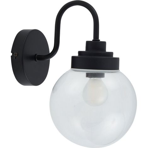 [NEUWERTIG] Lucande Wandleuchte Lampe Badbeleuchtung Badolo Schwarz Glas 25 Cm Ip44 Leuchte B-Ware