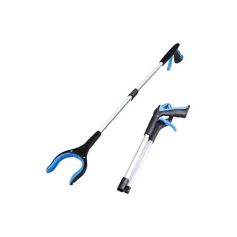 Pinza plegable, 83 cm, pinza de aluminio, pinza telescópica, cubo de basura (azul) (1/4)